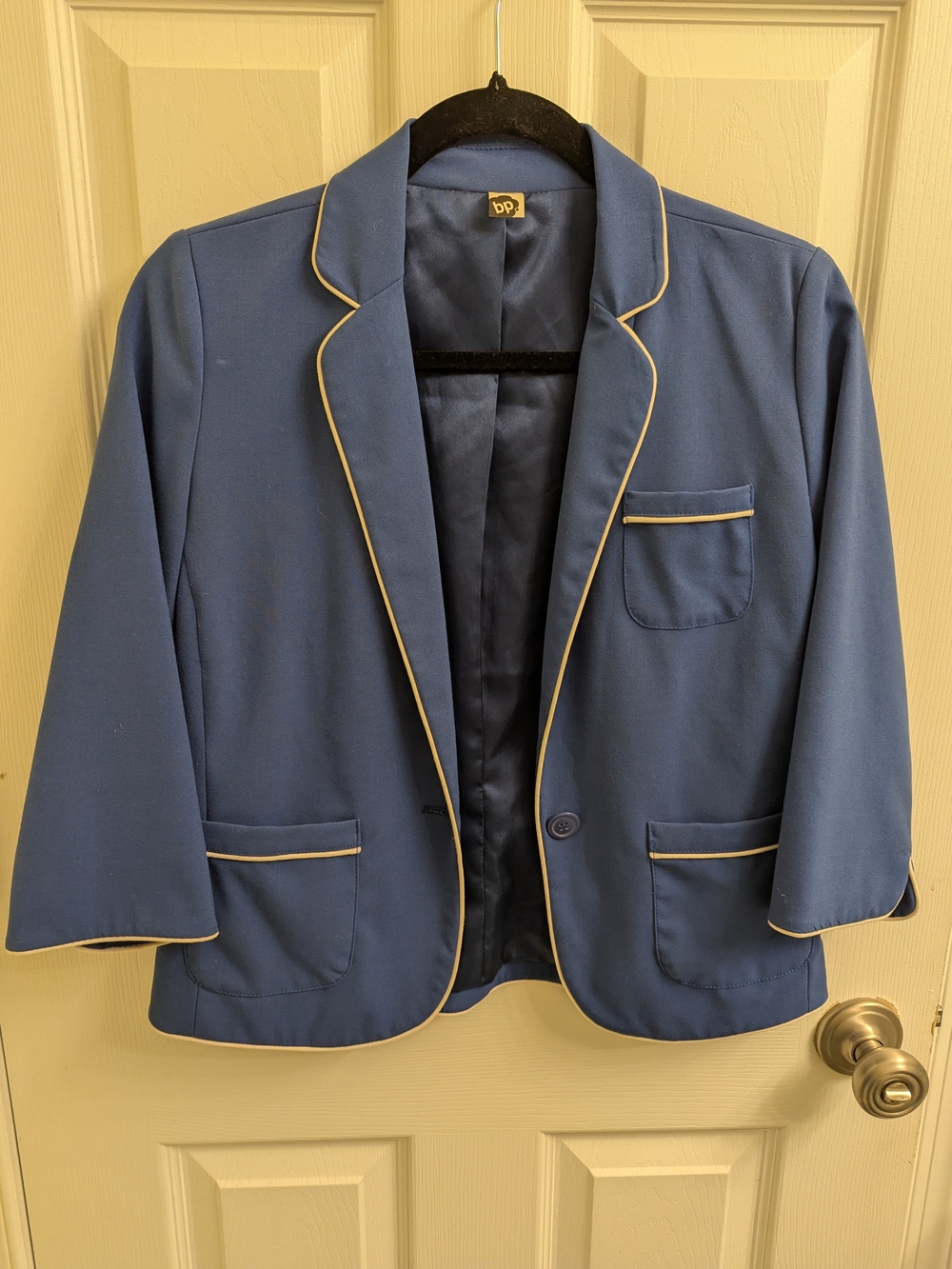 bp Blue Blazer with Cream Piping